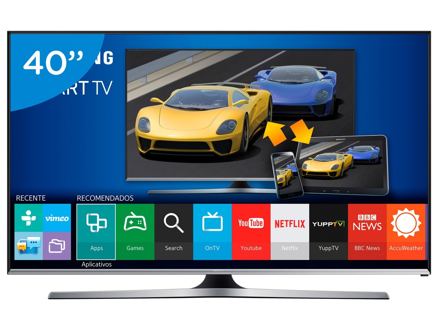 Smart Tv Led 40 Samsung Full Hd Gamer Un40j5500 Conversor Digital Wi