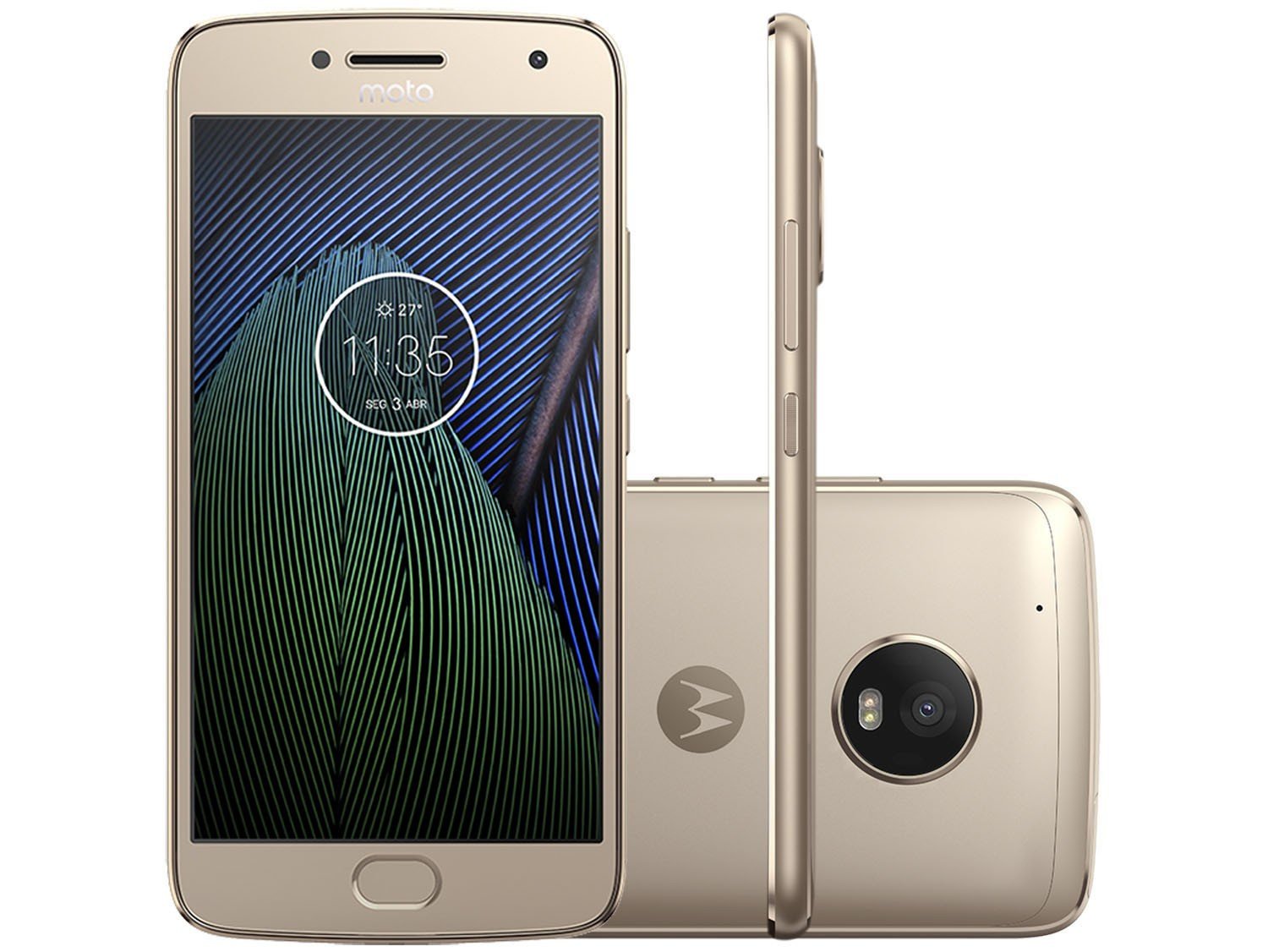 Smartphone Motorola Moto G5 Plus 32GB Ouro Dual Chip Câm 12MP Selfie