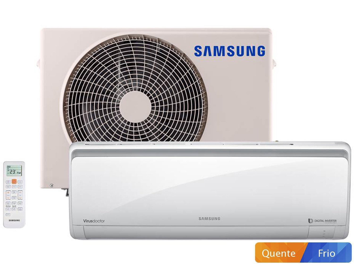  Ar  Condicionado  Split Samsung Inverter  9000 BTUs Quente 