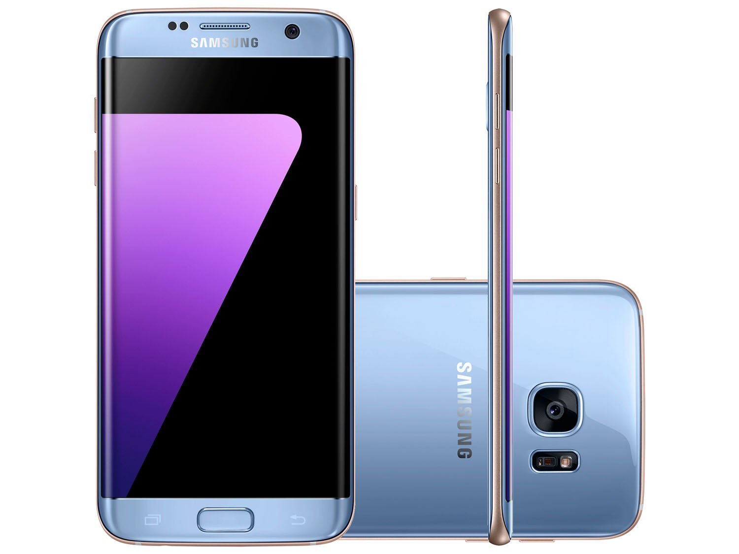 Smartphone Samsung Galaxy S7 Edge 32gb Azul 4g Câm 12mp Selfie 8mp Tela 55 Quad Hd 0464